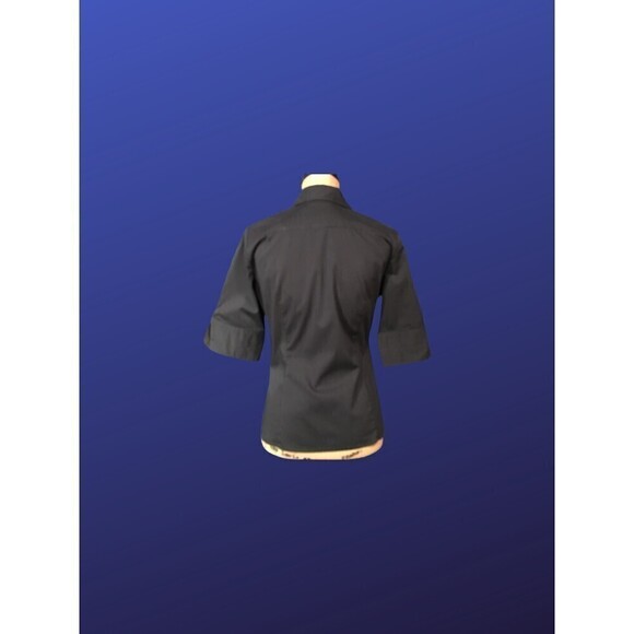 NEW YORK & COMPANY Stretch Shirt, Cuffed Short Sleeve, NAVY BLUE, Size S, NWOT - Picture 2 of 8